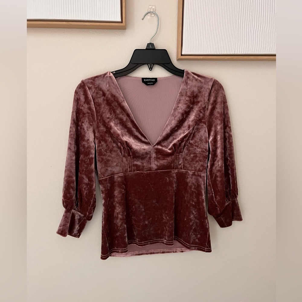 Pink velvet top.